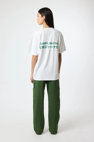 T-shirt oversize en coton biologique Ramen - Blanc