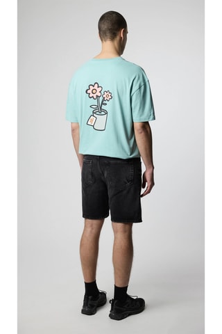 T-shirt oversize en coton biologique Pot - Vert d'eau