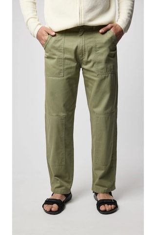 Pantalon regular en coton biologique Patched - Vert