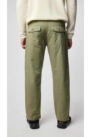 Pantalon regular en coton biologique Patched - Vert