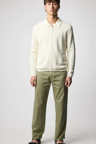 Pantalon regular en coton biologique Patched - Vert