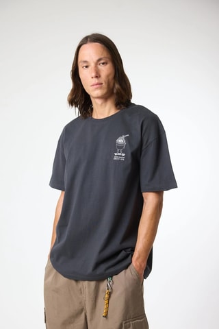 T-shirt oversize en coton biologique Ramen - Anthracite