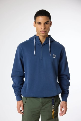 Sweat à capuche en coton biologique Island - Bleu