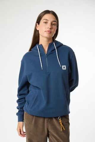 Sweat à capuche en coton biologique Island - Bleu