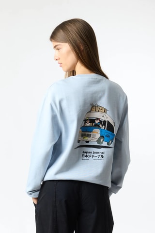 Sweat en coton biologique Road - Bleu