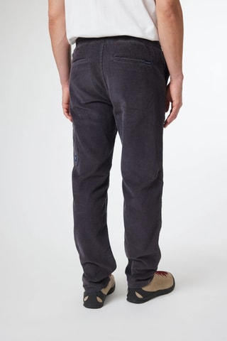 Pantalon regular en velours Check - Gris