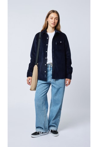 Chemise regular en velours River - Bleu marine