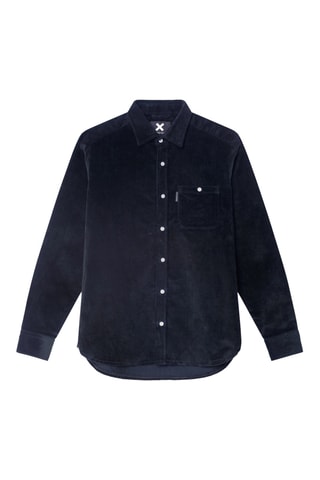 Chemise regular en velours River - Bleu marine