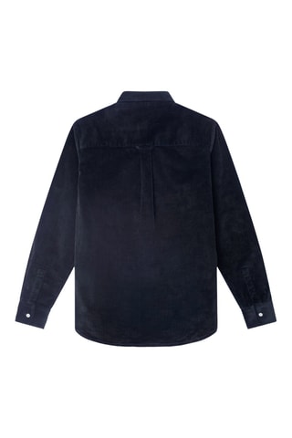 Chemise regular en velours River - Bleu marine
