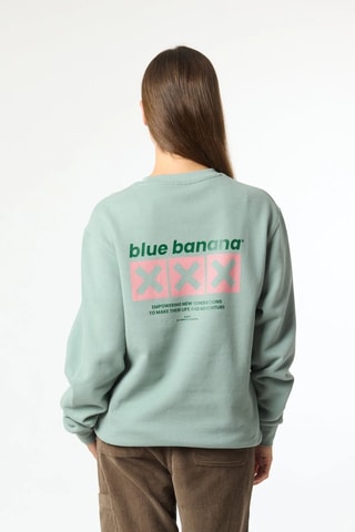 Sweat en coton biologique Line - Vert d'eau