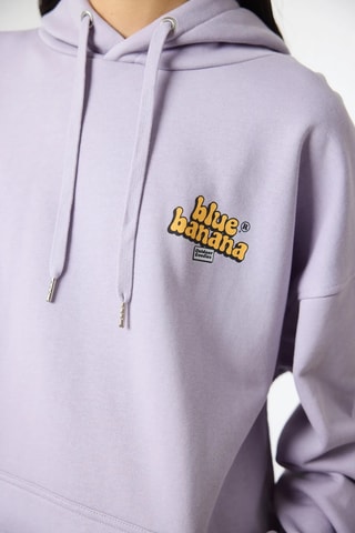 Sweat à capuche en coton biologique Hakuba - Violet