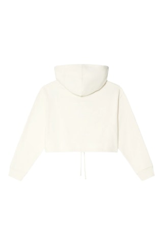 Sweat court à capuche en coton biologique Heart - Blanc