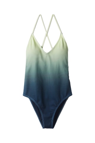 Maillot 1 pièce dip and dye Crinkle - Bleu marine