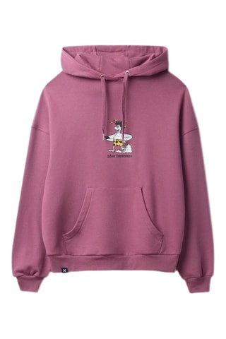 Sweat en coton biologique à capuche Wipeout - Rose foncé