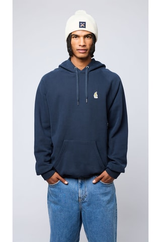 Sweat à capuche en coton biologique Banana - Bleu marine