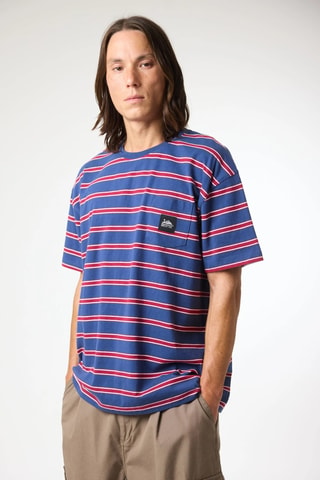 T-shirt oversize en coton biologique Happo One - Bleu