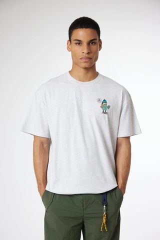 T-shirt oversize en coton biologique Chase - Gris clair