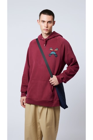 Sweat à capuche en coton biologique Classic - Bordeaux