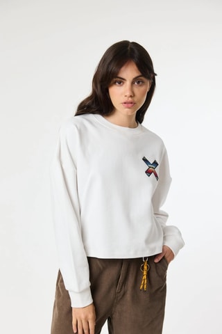 Sweat court en coton biologique Classic - Blanc