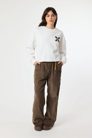 Sweat court en coton biologique Classic - Blanc
