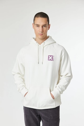 Sweat à capuche en coton biologique Nature - Blanc