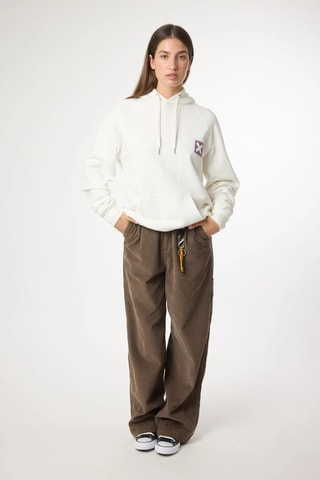 Sweat à capuche en coton biologique Nature - Blanc