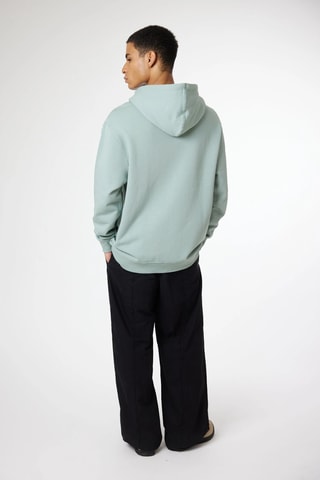 Sweat à capuche en coton biologique Patch - Vert d'eau