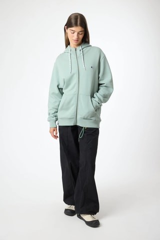 Sweat à capuche en coton biologique Patch - Vert d'eau