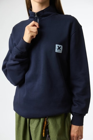 Sweat en coton biologique Iconic - Bleu marine