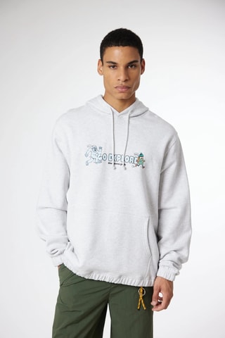 Sweat à capuche en coton biologique Chase - Gris clair