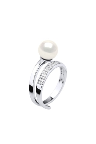 Ring Zilver en Zoetwatercultivéparel