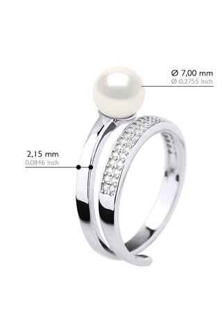 Ring Zilver en Zoetwatercultivéparel