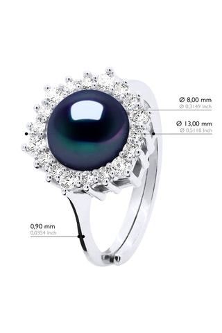 Ring Zilver en Zoetwatercultivéparel