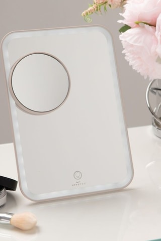 Miroir 2-en-1 avec éclairage LED & grossissement x10