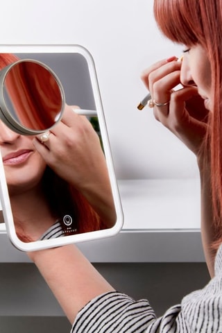 Miroir 2-en-1 avec éclairage LED & grossissement x10