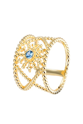 Ring - Zilver Doublé Geelgoud en Spinel