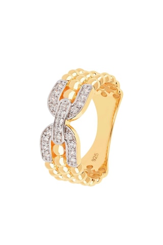 Bague - Argent plaqué or jaune