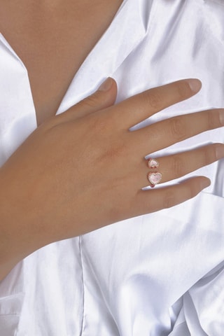 Ring Zilver Doublé Roségoud en Parelmoer