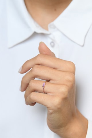 Ring Rose Quartz Roségoud en Paarse Kwarts