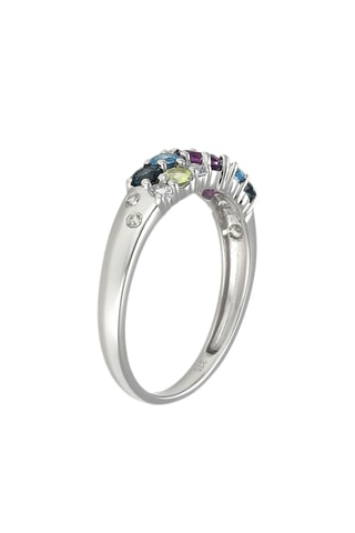 Ring Selena - Witgoud, Amethisten, Topazen en Prehnieten