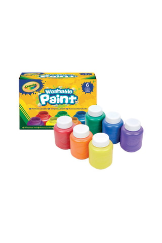 6 pinturas laváveis Classic Colours Washable Paint - A partir dos 3 anos