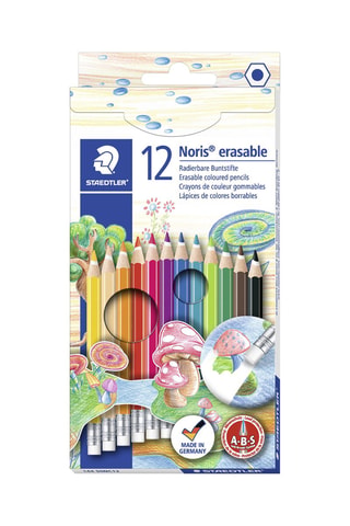 12 crayons de couleur avec gomme