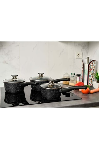 3 Steelpannen met Greblon® C3 Bekleding - 16, 18 en 20 cm