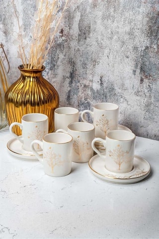 Porseleinen Koffieservies - 6 Personen