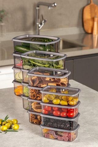 16 Bewaarbakjes - 250 / 500 / 750 / 1200 ml