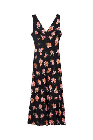 Robe longue fleurie - Noir