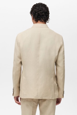 Veste 100 % lin poches plaquées - Marron