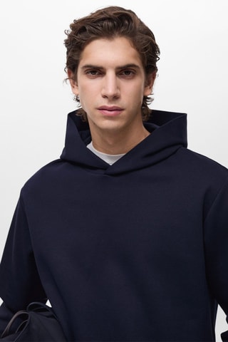 Sweat-shirt coton capuche regular-fit - Bleu