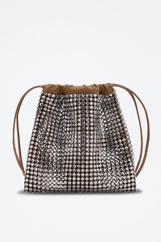Sac à main décoration de strass - Marron