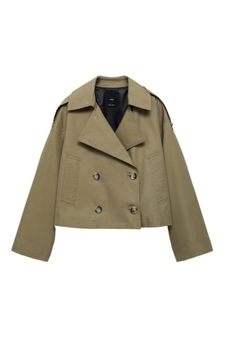 Trench crop double boutonnage - Vert